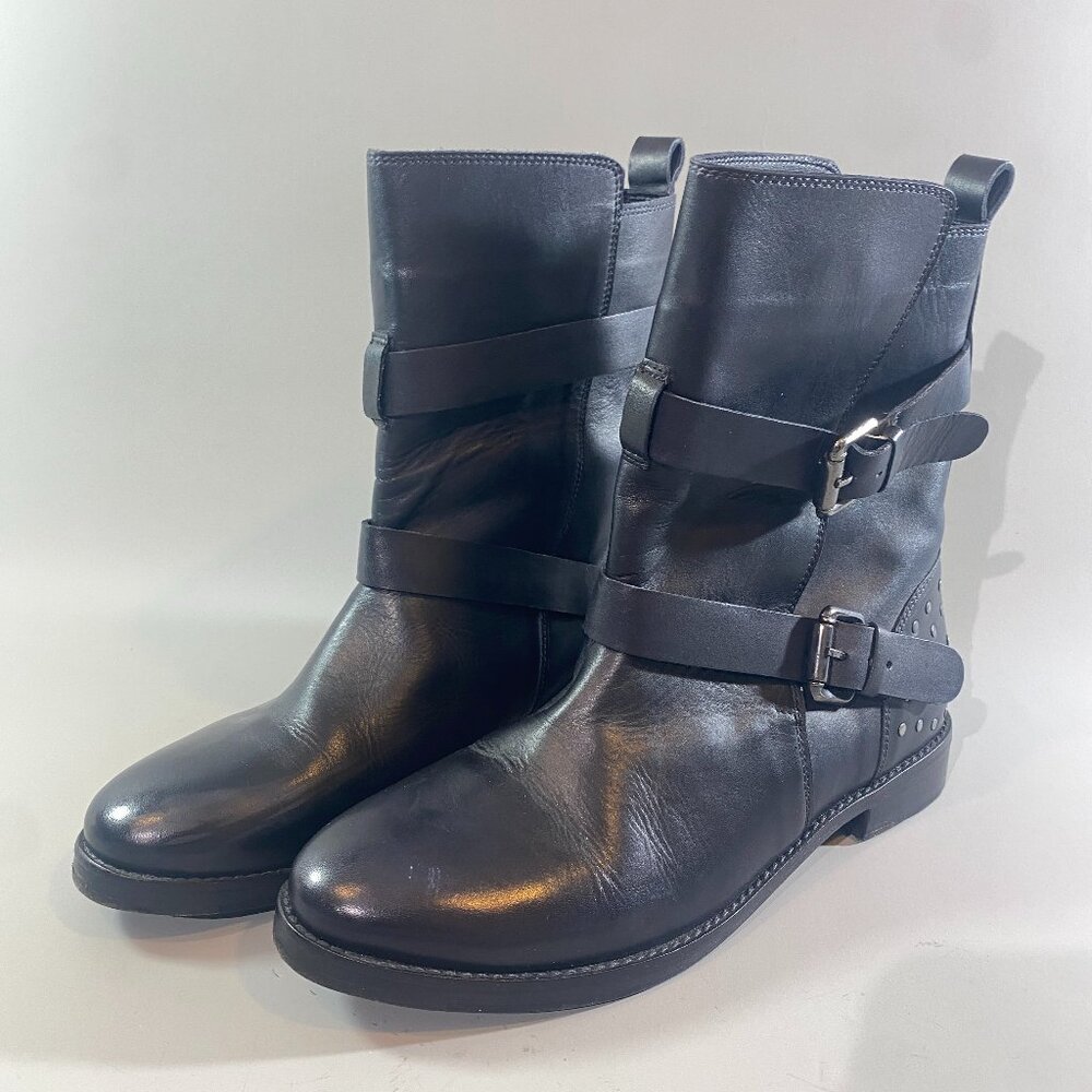 Vintage Foundry Co Women's Sherry Black Leather Booties Size 10